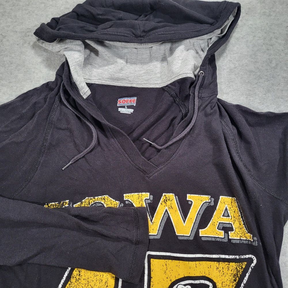 Iowa Hawkeyes‎ Womens Large (possibly Medium) Soffe Black Lightweight Hoodie